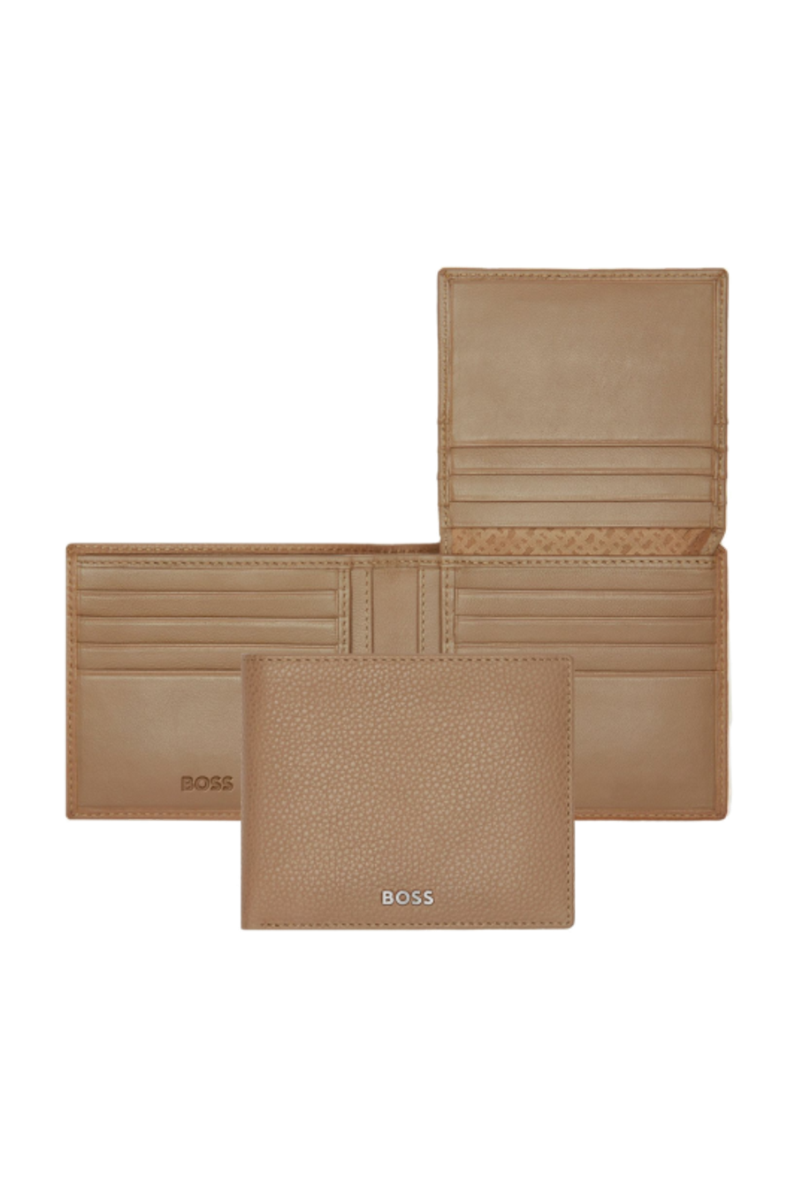 Portafoglio per carte con patta Classic Grained Camel