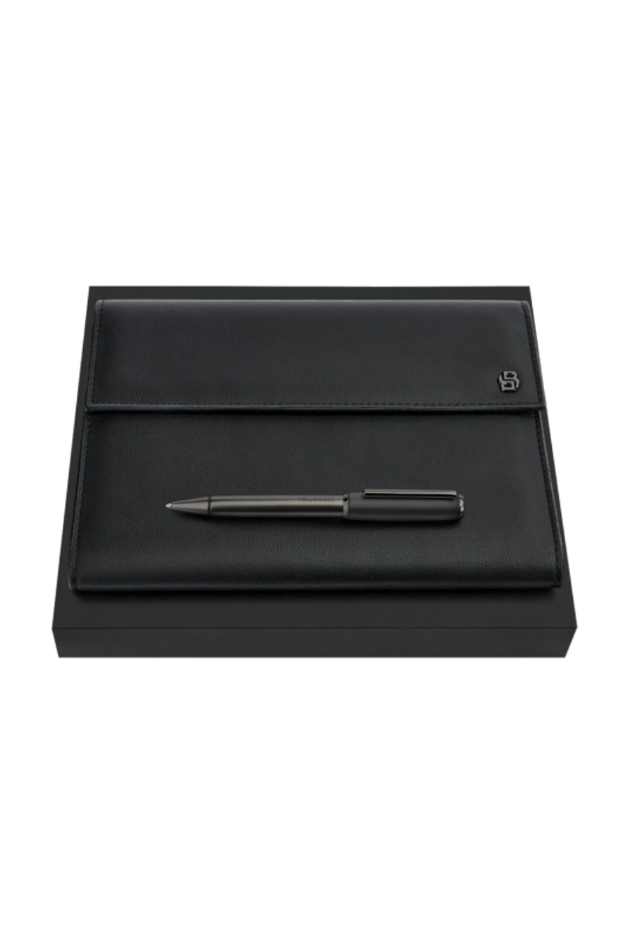 Parure HUGO BOSS Black & Gun (stylo bille & écritoire A5)