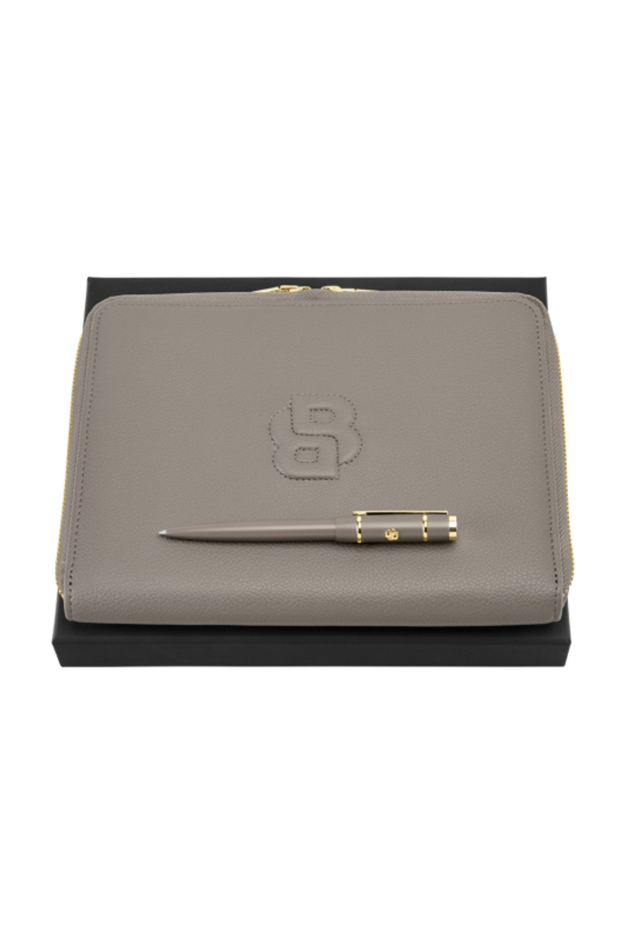 Parure HUGO BOSS Taupe (stylo bille & conférencier A5)