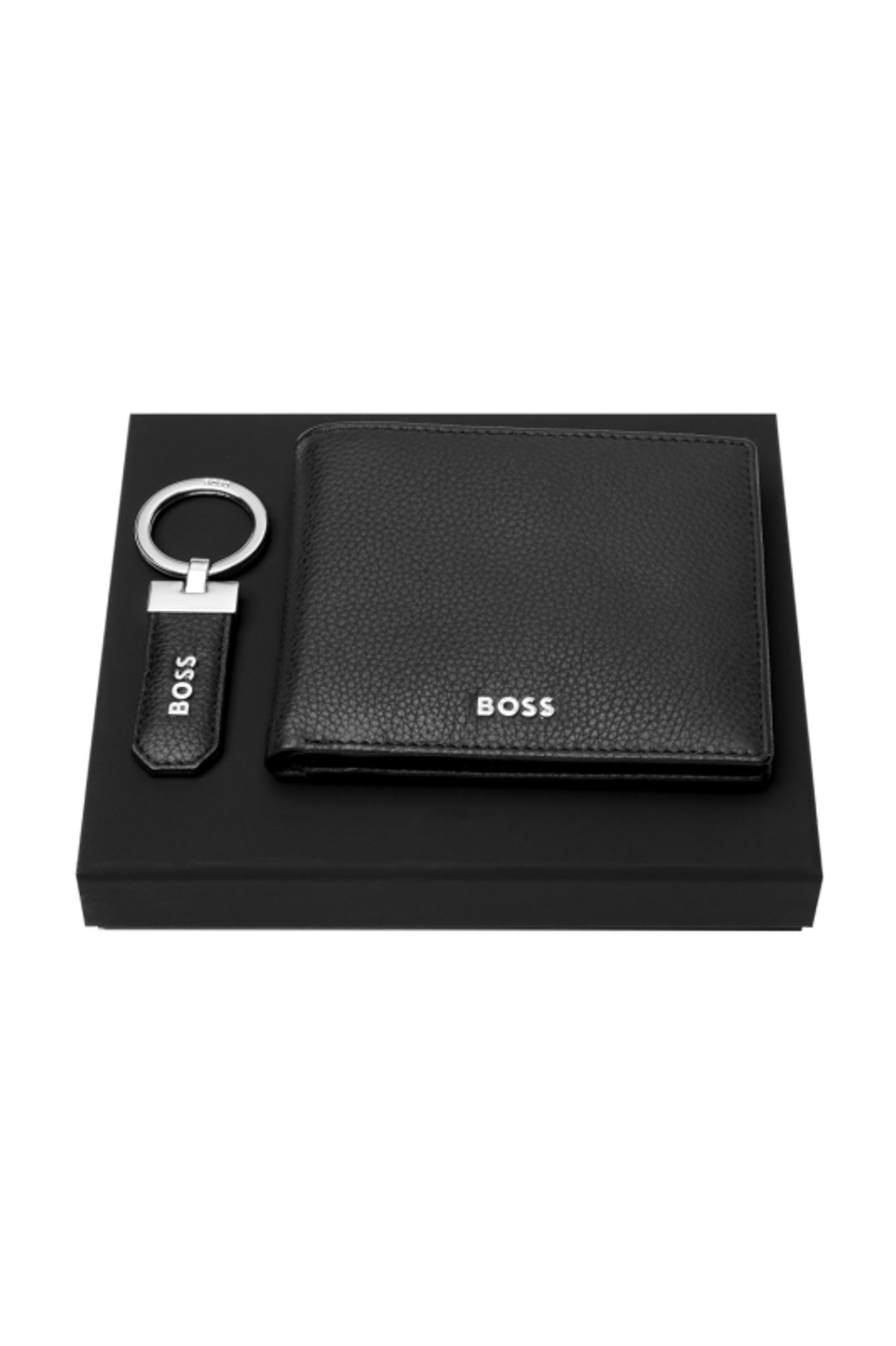 Set Classic Grained Black (schlüsselring & brieftasche)