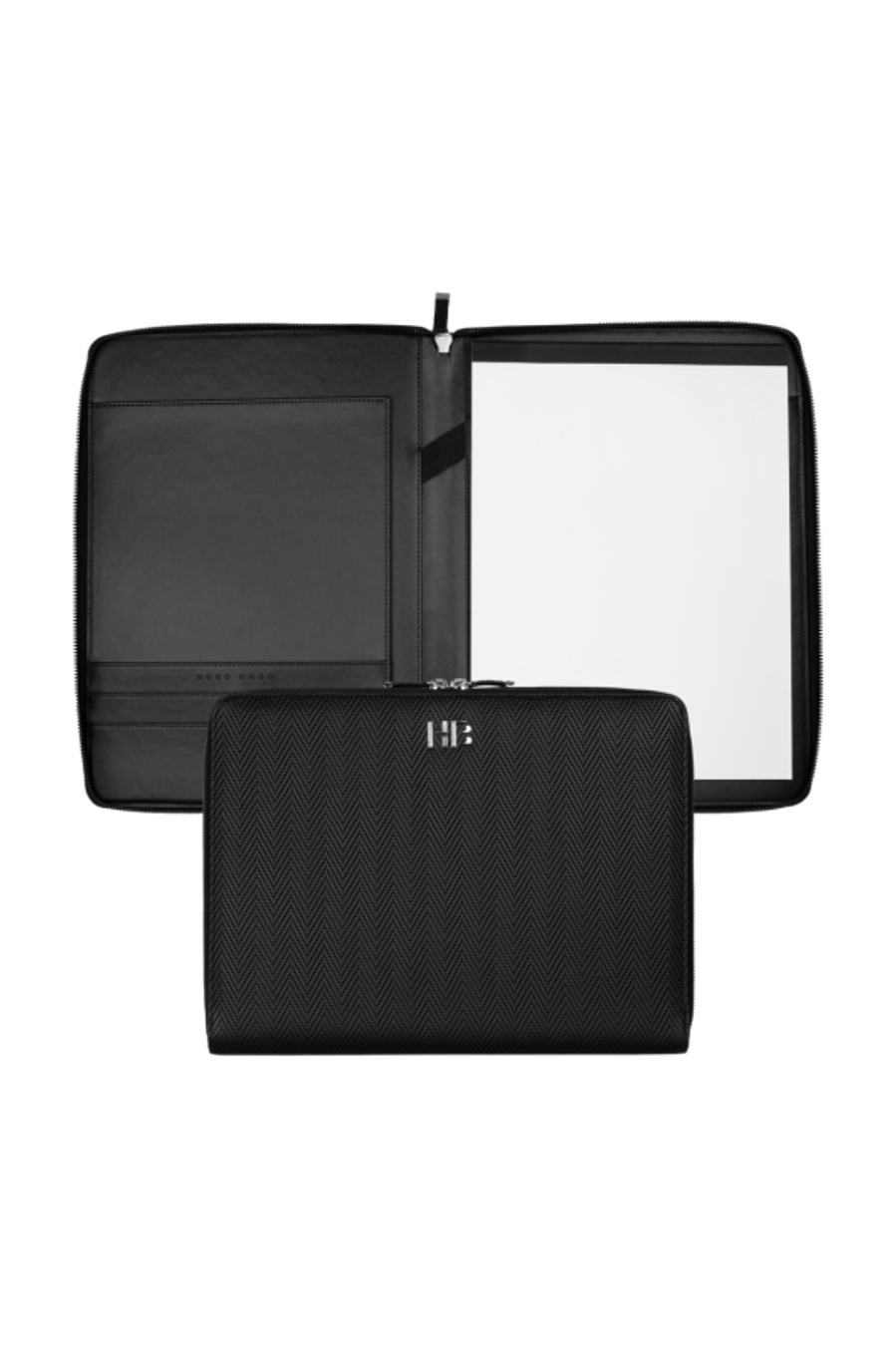 Conférencier A4 zip Herringbone Black