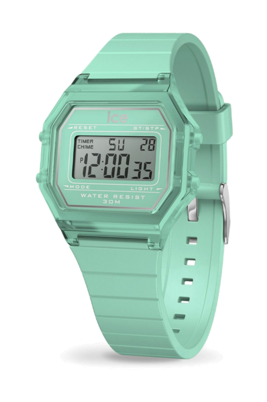 ICE digit retro-Azure blue-Clear-Small