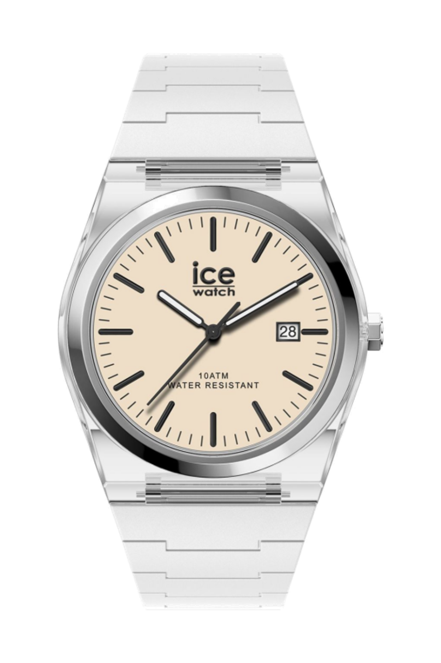 Date watch ICE POWER PW1 Transparent - White beige