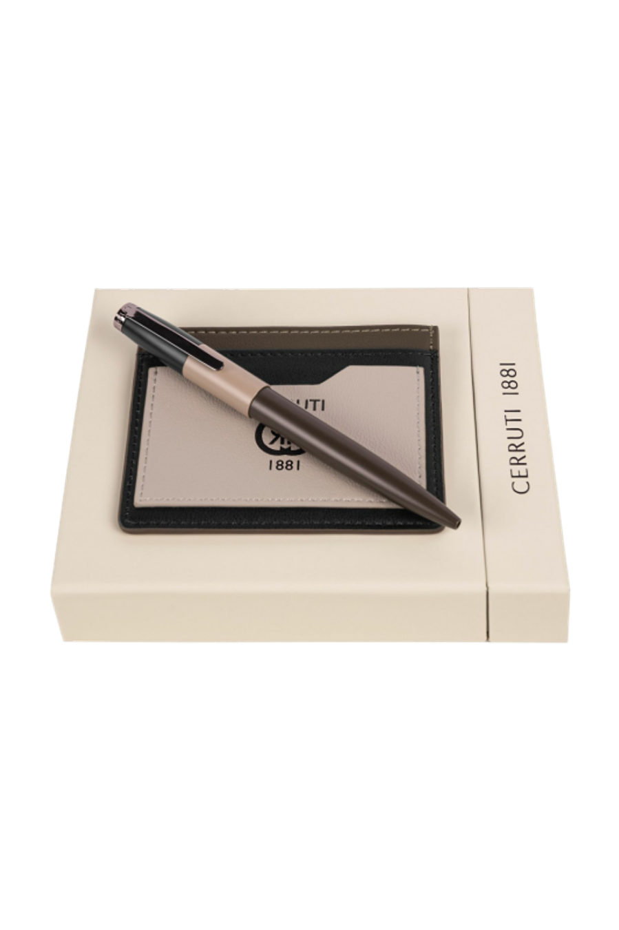 Set Brick Beige Khaki Black (kugelschreiber & visitenkartenetui)