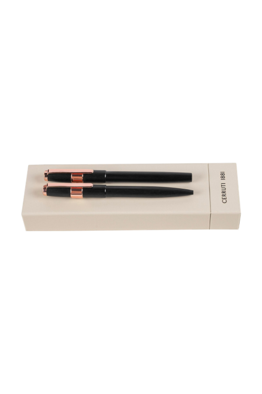 Parure Block Brushed Black (stylo bille & stylo roller)